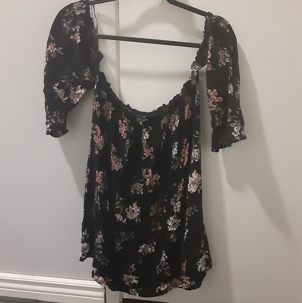 Floral off the shoulder shirt